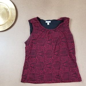 Croft & Barrow Red And Black Fashion print Camisol
